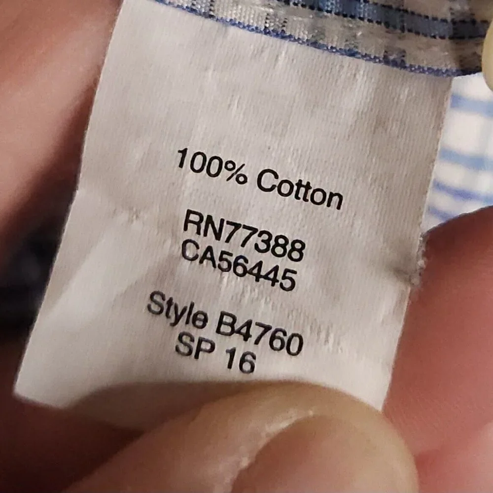 J. Crew Thompson Shirtings Wrinkle Free 80's Blue White Button Down XL